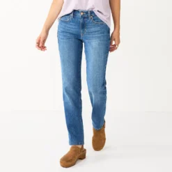 Women's Sonoma Goods For Life® Straight-Leg High-Waisted Curvy Jeans