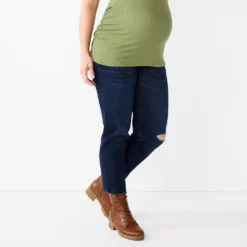 Maternity Sonoma Goods For Life® Over-The-Belly Cropped Straight-Leg Jeans