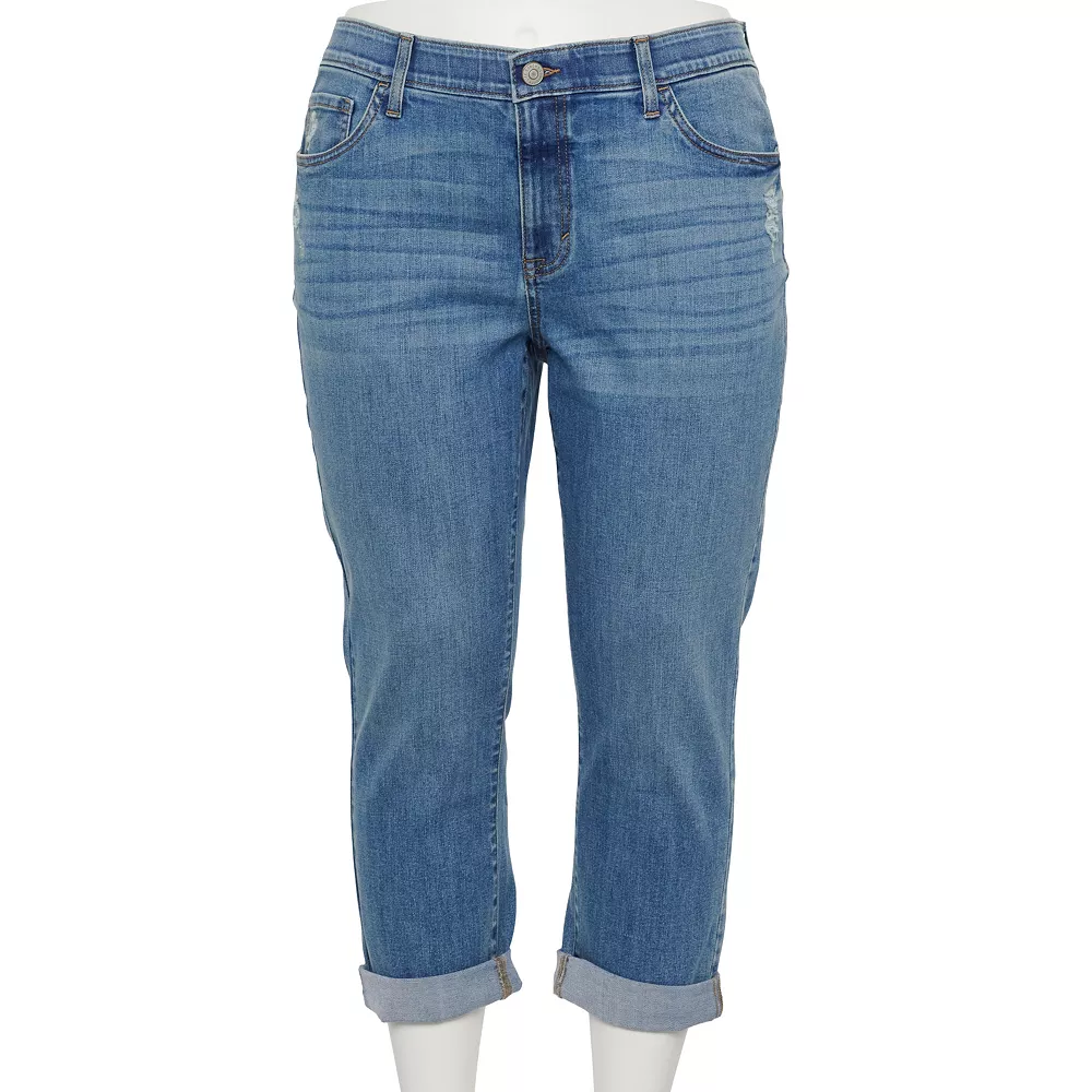 Plus Size Sonoma Goods For Life® Premium Rolled Cuff Capri Jeans 1 Plus Size Sonoma Goods For Life® Premium Rolled Cuff Capri Jeans