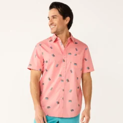 Men's Sonoma Goods For Life® Short Sleeve Perfect Length Button-Down Shirt