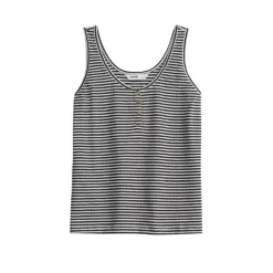 Women's Sonoma Goods For Life® Striped Henley Tank -Sonoma Style 5542172 ALT5