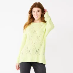 Women's Sonoma Goods For Life® Diamond Stitch Pullover Sweater