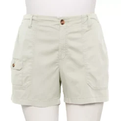 Plus Size Sonoma Goods For Life® High-Waisted Comfort Utility Shorts