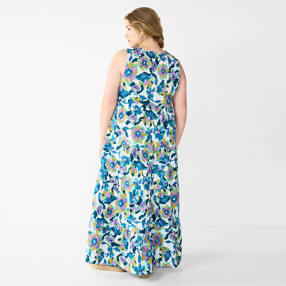 Plus Size Sonoma Goods For Life® Tiered Maxi Dress 2 Plus Size Sonoma Goods For Life® Tiered Maxi Dress - Image 2