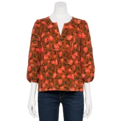 Petite Sonoma Goods For Life® Notchneck Sleeve Piecing Top