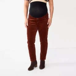 Maternity Sonoma Goods For Life® Belly Panel Corduroy Straight-Leg Ankle Pants -Sonoma Style 5665437 ALT2