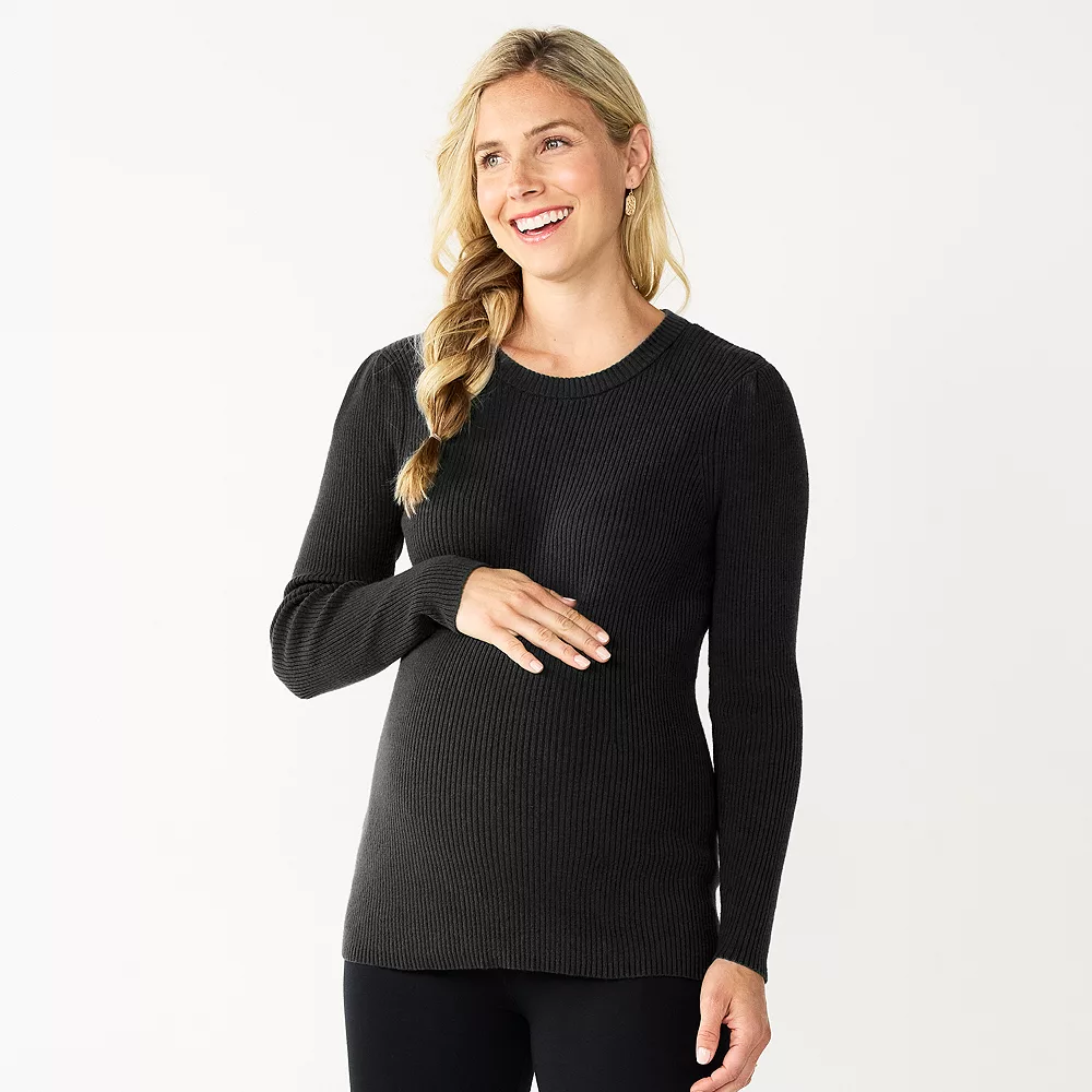 Maternity Sonoma Goods For Life® Fitted Puff Sleeve Sweater 1 Maternity Sonoma Goods For Life® Fitted Puff Sleeve Sweater
