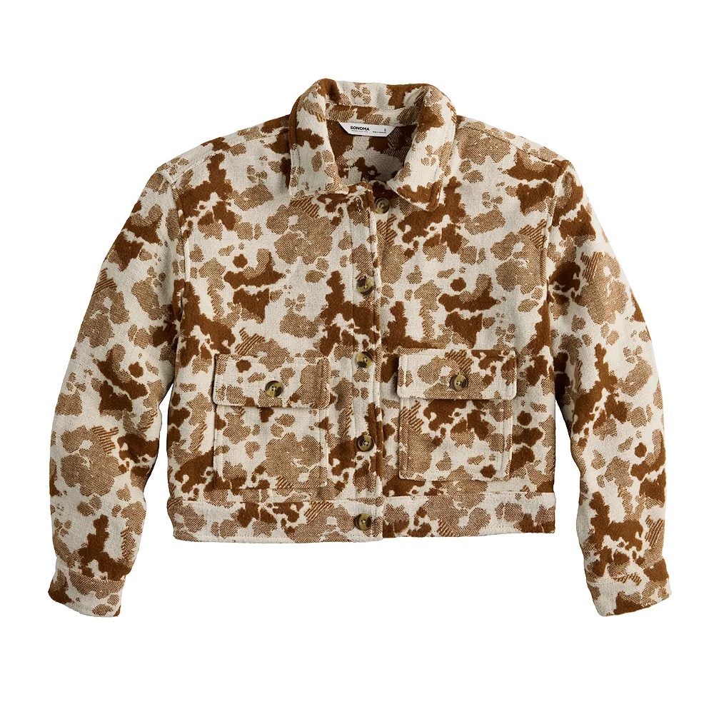 Women's Sonoma Goods For Life® Cropped Shacket 3 Women's Sonoma Goods For Life® Cropped Shacket - Image 3