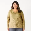 Plus Size Sonoma Goods For Life® Essential Long Sleeve Henley Top