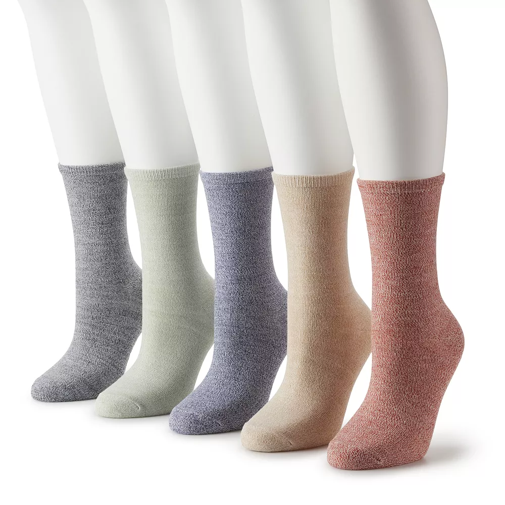 Sonoma Goods For Life® 5 Pack Marl Crew Socks 1 Sonoma Goods For Life® 5 Pack Marl Crew Socks