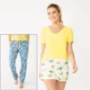 Petite Sonoma Goods For Life® 3-piece Pajama Top, Pajama Shorts & Pajama Pants Sleep Set