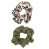 Sonoma Goods For Life® Tan Floral And Green Scrunchie Set
