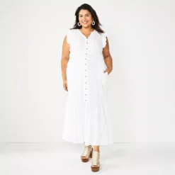 Plus Size Sonoma Goods For Life® Ruffle Sleeve Smocked Maxi Dress