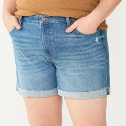 Plus Size Sonoma Goods For Life® Roll Cuff Denim Shorts